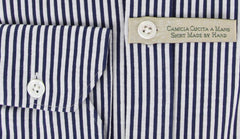 Luigi Borrelli Navy Blue Striped Casual Shirt - Extra Slim Fit - M/M