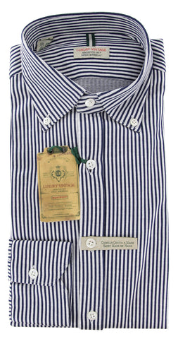 Luigi Borrelli Navy Blue Casual Shirt – Size: Medium US