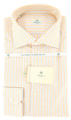 Luigi Borrelli Orange Striped Cotton Shirt - Slim - 16/41 - (GB5714)