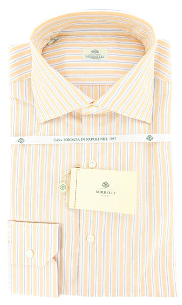 Luigi Borrelli Orange Striped Cotton Shirt - Slim - (GB5714) - Parent