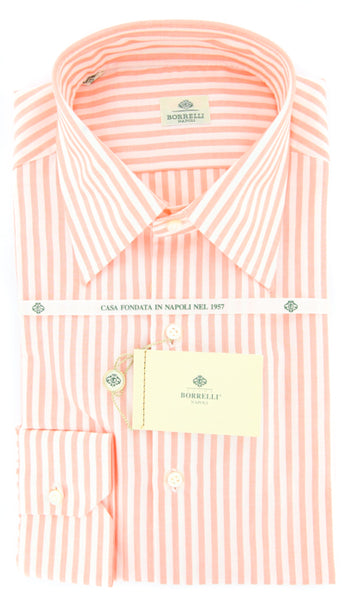 Luigi Borrelli Orange Striped Cotton Shirt - Slim - (GB5754) - Parent