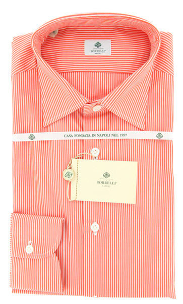 Luigi Borrelli Orange Striped Shirt - Extra Slim - (GB5772) - Parent