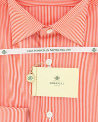 Luigi Borrelli Orange Striped Shirt - Extra Slim - (GB5772) - Parent