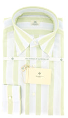 Luigi Borrelli Green Striped Shirt - Slim - 16.5/42 - (GB5841)