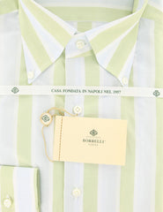Luigi Borrelli Green Striped Shirt - Slim - (GB5841) - Parent