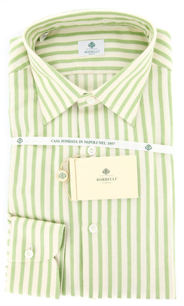 Luigi Borrelli Green Striped Shirt - Extra Slim - (GB5847) - Parent