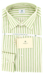Luigi Borrelli Green Striped Shirt - Extra Slim - 15.75/40 - (GB5847)