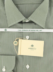 Luigi Borrelli Olive Green Striped Shirt - Extra Slim - (GB5918) - Parent