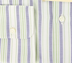 Luigi Borrelli Green Striped Cotton Shirt - Slim - (GB5930) - Parent