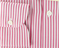 Luigi Borrelli Pink and Burgundy Striped Shirt 17/43
