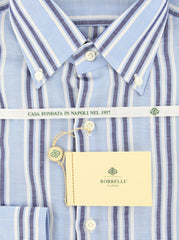 Luigi Borrelli Light Blue Striped Cotton Shirt - Slim - (GB6414) - Parent