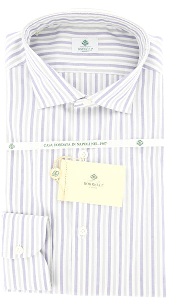 Luigi Borrelli Blue Striped Cotton Shirt - Extra Slim - (GB6985) - Parent