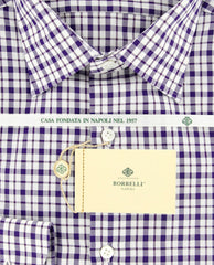 Luigi Borrelli Purple Plaid Cotton Shirt - Extra Slim - (GB7221) - Parent