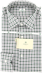 Luigi Borrelli Green Plaid Shirt - Extra Slim - 15.75/40 - (GB7426)