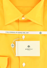 Luigi Borrelli Orange Solid Cotton Shirt - Slim - (GB7823) - Parent