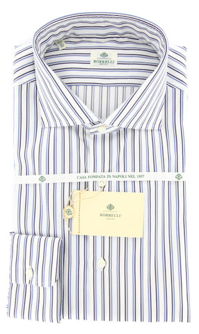 Luigi Borrelli Navy Blue Shirt – Size: 17 US / 43 EU