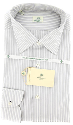 Luigi Borrelli Gray Shirt – Size: 17 US / 43 EU