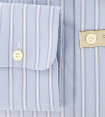 Luigi Borrelli Light Blue Striped Shirt - Extra Slim - (GB8501) - Parent
