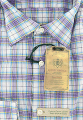 Luigi Borrelli Purple Plaid Cotton Shirt - Extra Slim - (GB8595) - Parent