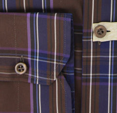 Borrelli Brown Plaid Shirt - Extra Slim - 15.75/40 - (EV962STEFANO)
