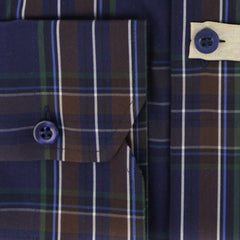 Luigi Borrelli Navy Blue Plaid Shirt - Extra Slim - (GB8736) - Parent
