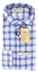 Luigi Borrelli Lavender Purple Plaid Shirt - Extra Slim - 16.5/42 (GB8857)