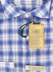 Luigi Borrelli Lavender Purple Plaid Shirt - Extra Slim - (GB8857) - Parent