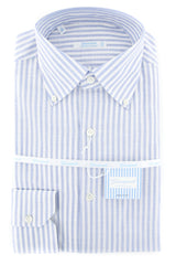 Giampaolo Light Blue Striped Shirt - Extra Slim - 15.75/40 (60658771STEFBD)
