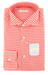 Giampaolo Orange Check Shirt - Extra Slim - 15.75/40 - (GP60826421RIOPT3)