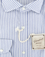 Giampaolo Blue Striped Shirt - Extra Slim - (GP618175771MATPT1) - Parent