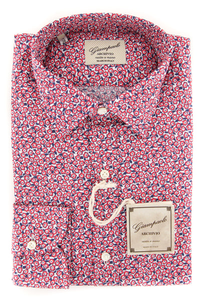 Giampaolo Red Floral Shirt - Extra Slim - (GP61817694AL10STPT1) - Parent