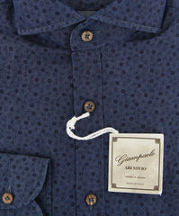 Giampaolo Navy Blue Paisley Shirt - Extra Slim - (GP618215371FELCPT1) - Parent