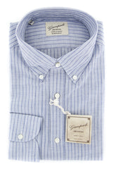 Giampaolo Blue Striped Shirt - Extra Slim - 16/41 - (GP618253871TOBIAPT1)