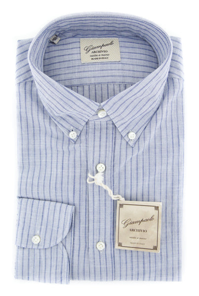 Giampaolo Blue Striped Shirt - Extra Slim - (GP618253871TOBIAPT1) - Parent