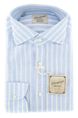 Giampaolo Light Blue Striped Shirt - Extra Slim - (GP61825817ETTPT1) - Parent