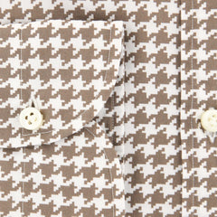 Giampaolo Brown Houndstooth Shirt - Extra Slim - (GP61827561FELIPT1) - Parent