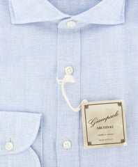 Giampaolo Light Blue Micro-Check Shirt - Extra Slim-(6185937CLAUDPT1) - Parent