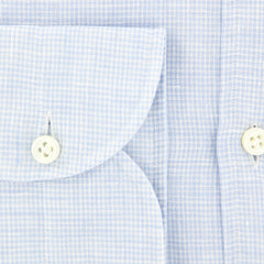 Giampaolo Light Blue Micro-Check Shirt - Extra Slim-(6185937CLAUDPT1) - Parent