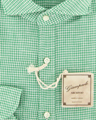 Giampaolo Green Micro-Check Shirt - Extra Slim - (GP61859452FELPT1) - Parent