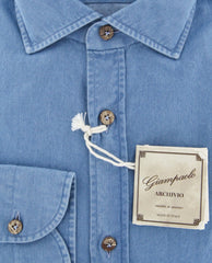 Giampaolo Blue Chambray Shirt - Extra Slim - (GP618517972FA24STPT1) - Parent