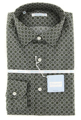Giampaolo Dark Green Foulard Shirt - Extra Slim - 15.75/40 - (6185395SEV)