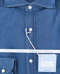 Giampaolo Blue Chambray Shirt - Extra Slim - (GP618TS51797NA35PT1) - Parent
