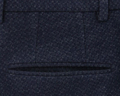 Incotex Dark Blue Check Wool Pants - Slim - (893) - Parent