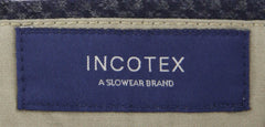 Incotex Dark Blue Check Wool Pants - Slim - (893) - Parent