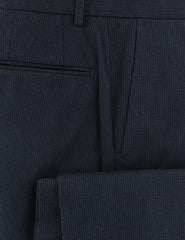 Incotex Midnight Navy Blue Micro-Check Cotton Blend Pants - Slim - (898) - Parent