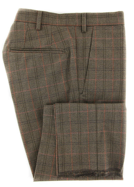 Incotex Brown Bird's Eye Wool Blend Pants - Slim - (894) - Parent