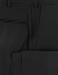 Incotex Black Solid Wool Pants - Slim - (888) - Parent
