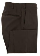 Incotex Dark Brown Solid Wool Pants - Slim - 30/46 - (0S)