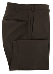 Incotex Dark Brown Solid Wool Pants - Slim - (0S) - Parent