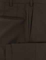 Incotex Dark Brown Solid Wool Pants - Slim - (0S) - Parent